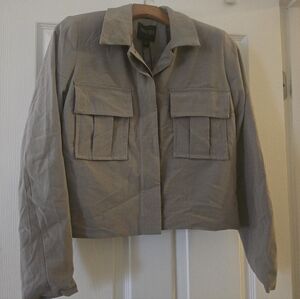 Women's BNWT Green Cropped Utility Military Jacket